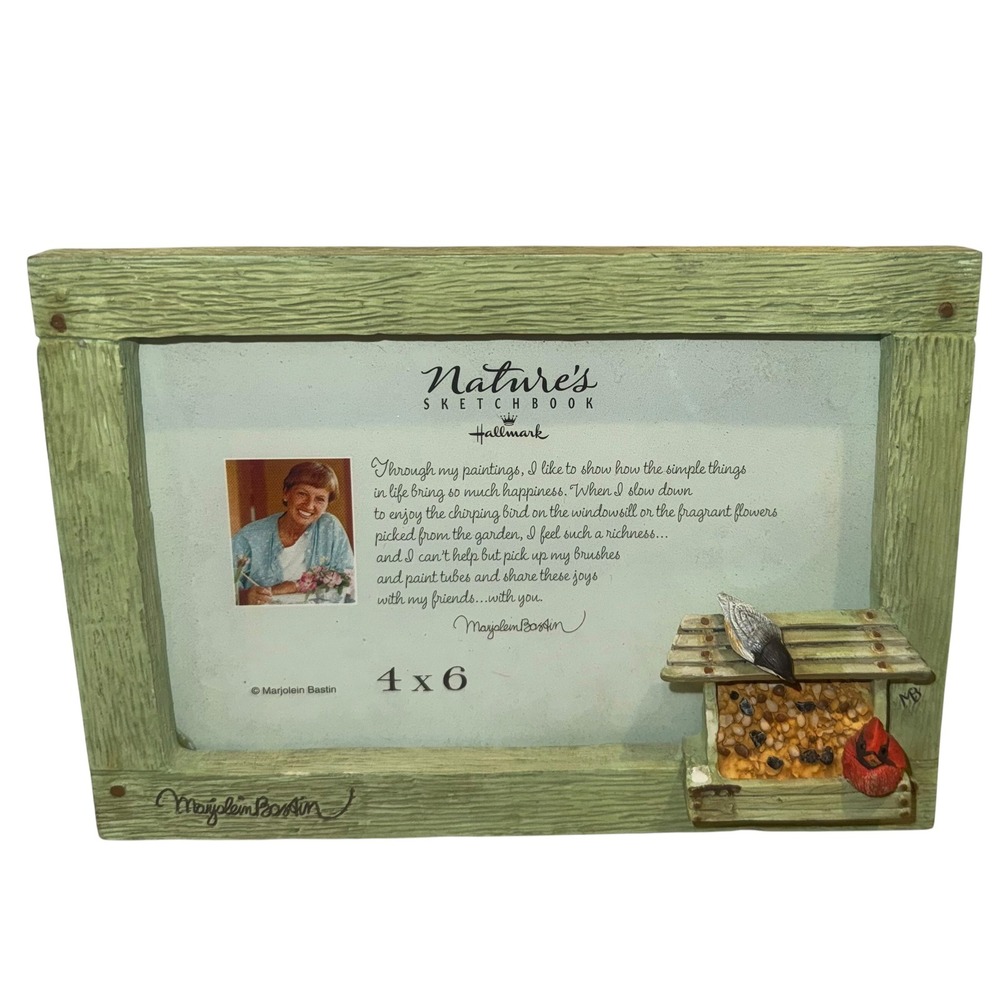 Marjolein Bastin Hallmark Nature's Sketchbook 4x6 Bird Feeder Picture Frame